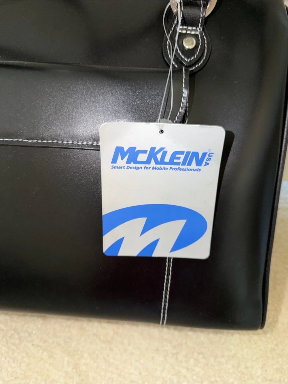 McKlein USA Genuine Leather Laptop Briefcase, Black